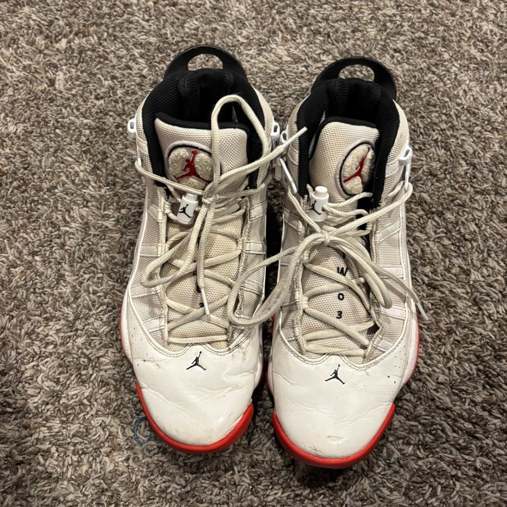 Air Jordan White and Red Sneakers